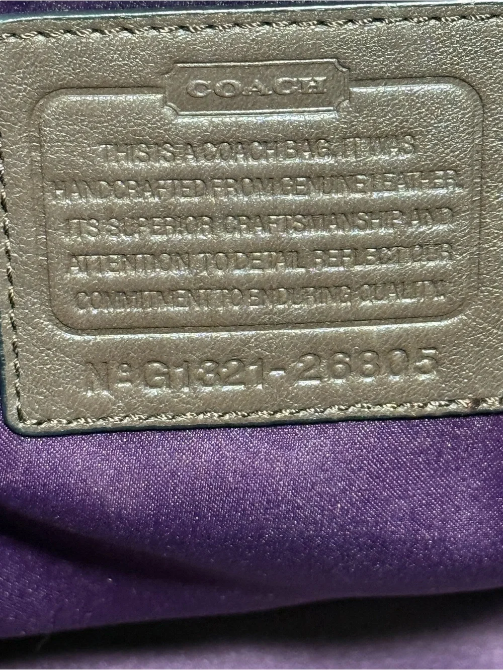 Coach Madison Genuine Leather Tote Bag – Metallic Gold/Taupe (G1821-26805)